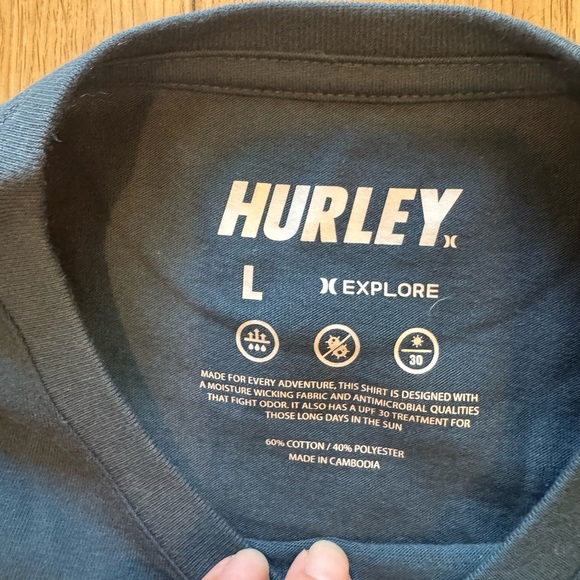 Hurley Blue Explore Adventure Tee NWT - Picture 4 of 7